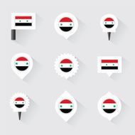 syria flag and pins for infographic map design N2