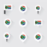 south africa flag and pins for infographic map design N2