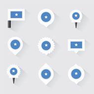 somalia flag and pins for infographic map design N2