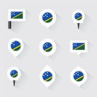 solomon islands flag and pins for infographic map design N2
