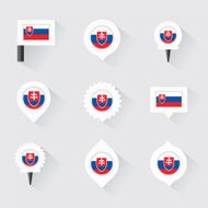 Slovakia flag and pins for infographic map design N2