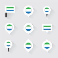 sierra leone flag and pins for infographic map design N2