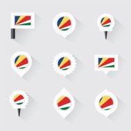 seychelles flag and pins for infographic map design N2