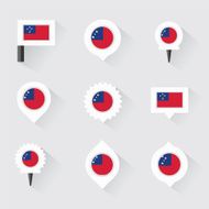 samoa flag and pins for infographic map design N2