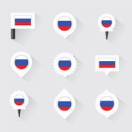 russia flag and pins for infographic map design N2
