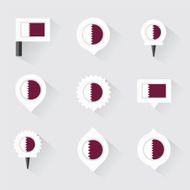 qatar flag and pins for infographic map design N2
