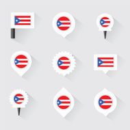 PUERTO RICO flag and pins for infographic map design N2