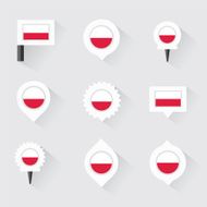 poland flag and pins for infographic map design N2