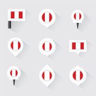peru flag and pins for infographic map design N2