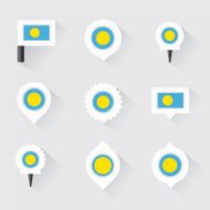 palau flag and pins for infographic map design N2