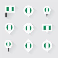nigeria flag and pins for infographic map design N2