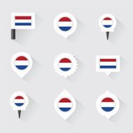 netherlands flag and pins for infographic map design N2