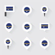 Nauru flag and pins for infographic map design N2