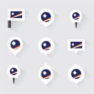 Marshall Islands flag and pins for infographic map design N2