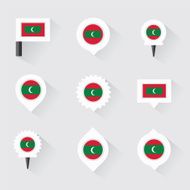 maldives flag and pins for infographic map design N2