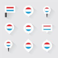 luxembourg flag and pins for infographic map design N2