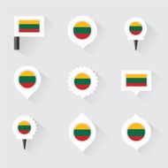 lithuania flag and pins for infographic map design N2