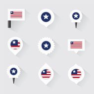 liberia flag and pins for infographic map design N2