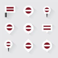 latvia flag and pins for infographic map design N2