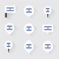 israel flag and pins for infographic map design N2