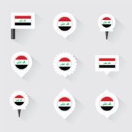 iraq flag and pins for infographic map design N2