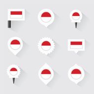 indonesia flag and pins for infographic map design N2