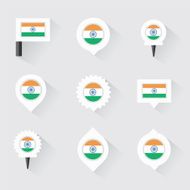 india flag and pins for infographic map design N2