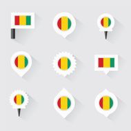 guinea flag and pins for infographic map design N2