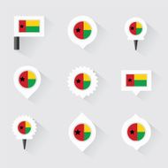 guinea bissau flag and pins for infographic map design N2
