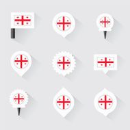 georgia flag and pins for infographic map design N2