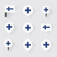 finland flag and pins for infographic map design N2