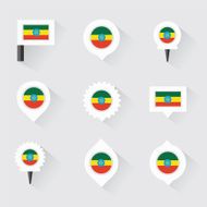 ethiopia flag and pins for infographic map design N2