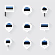 estonia flag and pins for infographic map design N2