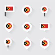 east timor flag and pins for infographic map design N2