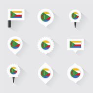 comoros flag and pins for infographic map design N2