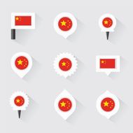 china flag and pins for infographic map design N2