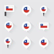 chile flag and pins for infographic map design N2