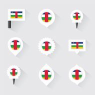 central african republic flag and pins for infographic map N2