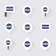 cape verde flag and pins for infographic map design N2