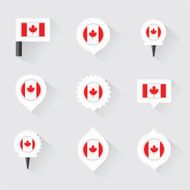 canada flag and pins for infographic map design N2