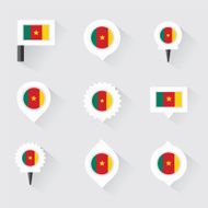 cameroon flag and pins for infographic map design N2