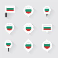 bulgaria flag and pins for infographic map design N2