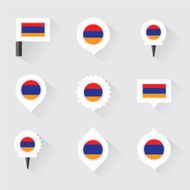 armenia flag and pins for infographic map design N2