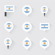argentina flag and pins for infographic map design N2