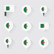 algeria flag and pins for infographic map design N2
