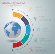 Abstract 3D digital illustration Infographic with world map Can N10
