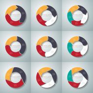 Vector circle arrows infographics set Template for diagram gra N2
