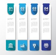 Design flat shadow step number banners graphic or website Vecto N4