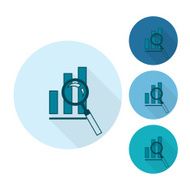 Magnifying Glass with Bar Chart N4