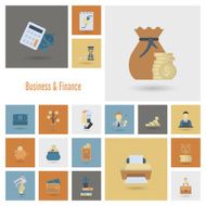 business and finance icon set N214